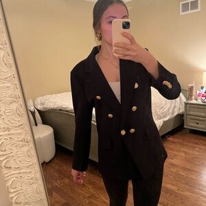 Attitude Unknown Black Blazer with Gold